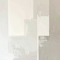 Pale Light by Rosalie Powell, contemporary neutral abstract wall art with soft ivory tones, layered architectural forms and delicate texture, designed for modern interiors.