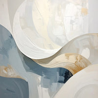 Quiet Motion by Rosalie Powell, contemporary abstract artwork featuring flowing neutral forms, layered textures and a refined minimalist composition.
