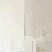 Soft Geometry by Rosalie Powell, contemporary neutral abstract wall art with layered geometric forms, subtle texture and soft architectural shapes in warm ivory and stone tones.